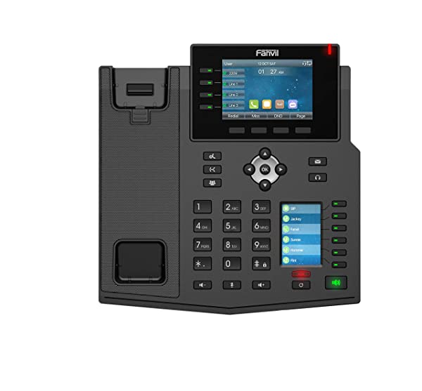 Fanvil X5U High-End VoIP Phone, 3.5-Inch Color Display, 2.4-Inch Side Color Display for DSS Keys. 16 SIP Lines, Dual-Port Gigabit Ethernet, Power Adapter Not Included - Image 4